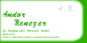 andor menczer business card